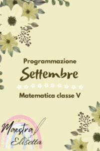 PROGRAMMAZIONE MATE CL_5 -ottobre- Maestra Elisetta