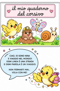 ORTINO E IL GIARDINO DELLE LETTERINE | Percorso sullo stampato minuscolo, righe cielo-prato-terra e pregrafismo – Scuola primaria